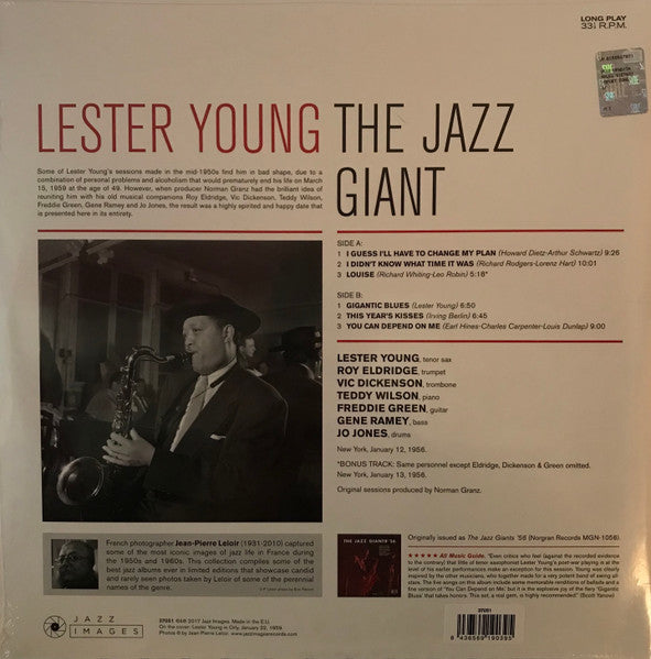Lester Young : The Jazz Giant (LP, Album, Dlx, Ltd, RE, 180)