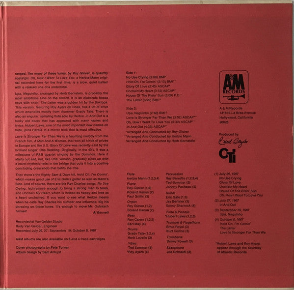 Herbie Mann : Glory Of Love (LP, Album, Mono, Gat)