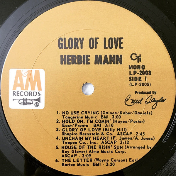 Herbie Mann : Glory Of Love (LP, Album, Mono, Gat)