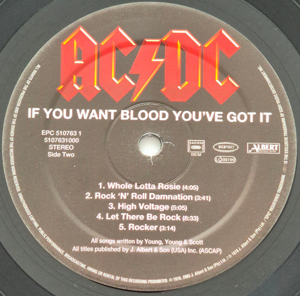AC/DC : If You Want Blood You've Got It (LP, Album, RE, RM, 180)