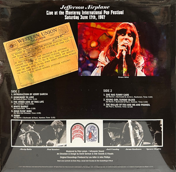 Jefferson Airplane : "What The World's Coming To": Live At The Monterey International Pop Festival (LP, Album, RSD, RM, Blu)