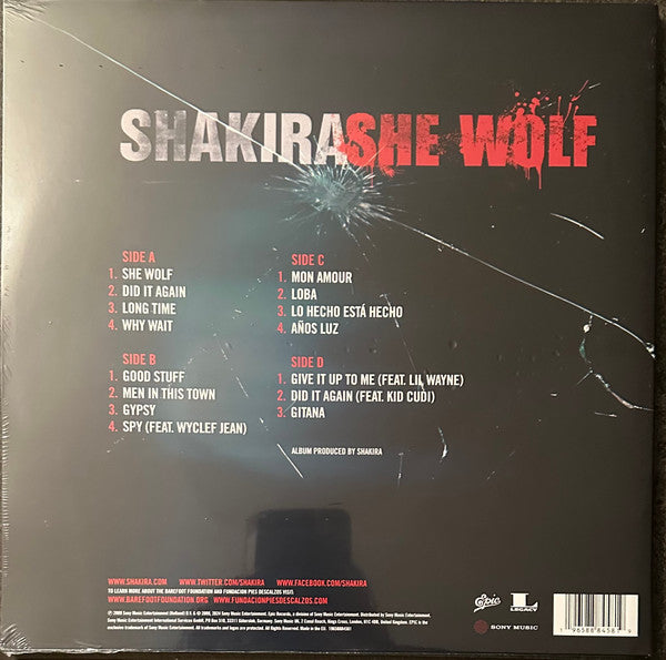 Shakira : She Wolf (2xLP, Album, RE, S/Edition, Sea)