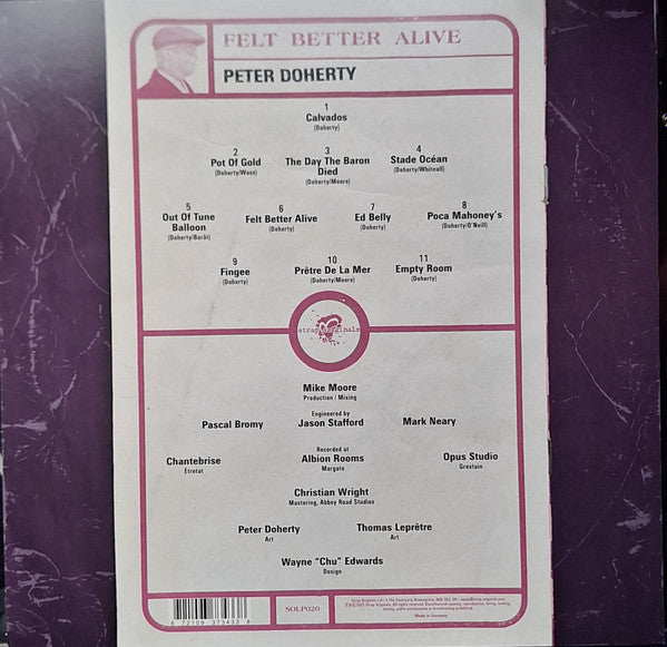 Peter Doherty* : Felt Better Alive (LP, Album)