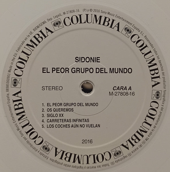 Sidonie : El Peor Grupo Del Mundo (LP, Album, Whi)