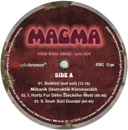 Magma (6) : Zühn Ẁöhl Ünsaï - Live 1974 (2xLP, Album, RE, Gat)