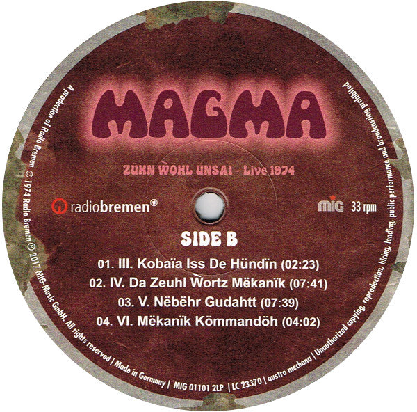 Magma (6) : Zühn Ẁöhl Ünsaï - Live 1974 (2xLP, Album, RE, Gat)