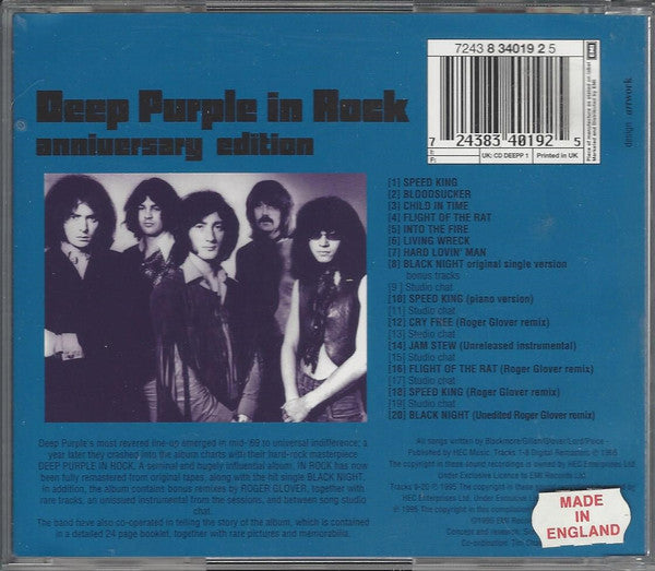 Deep Purple : Deep Purple In Rock (CD, Album, RE, Ann)