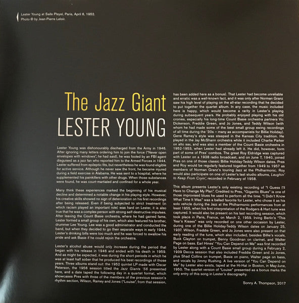 Lester Young : The Jazz Giant (LP, Album, Dlx, Ltd, RE, 180)