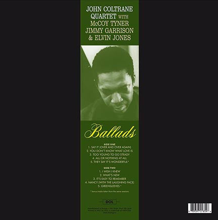 John Coltrane Quartet* : Ballads (LP, Album, RE, 180)