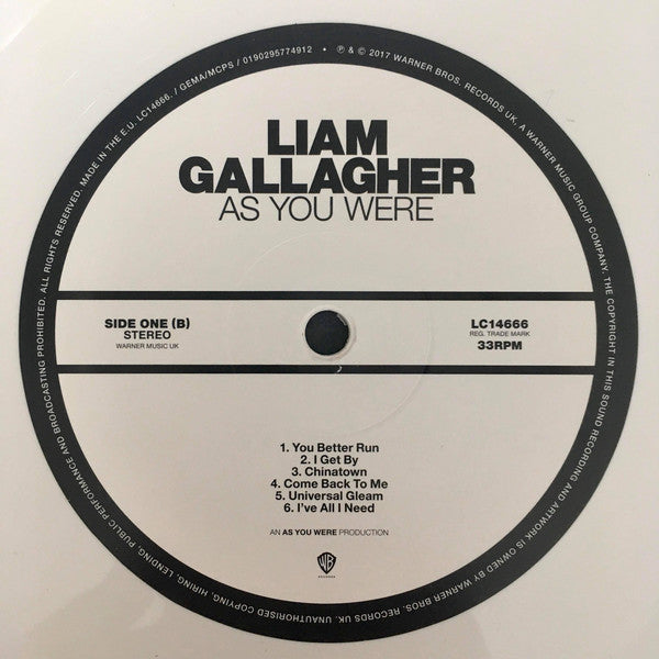 Liam Gallagher : As You Were (LP, Album, Ltd, Whi)