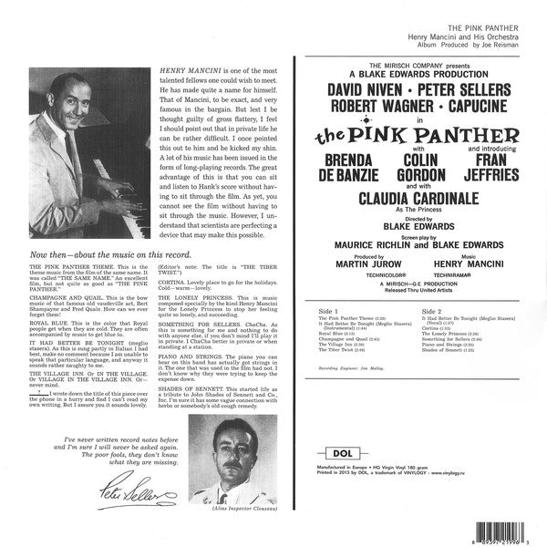 Henry Mancini : The Pink Panther (Music From The Film Score) (LP, Album, Dlx, RE, 180)