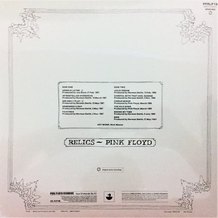 Pink Floyd : Relics (LP, Comp, Mono, RE, RM, 180)