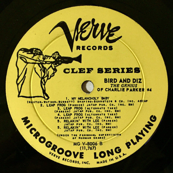 Bird (28) And Diz* : Bird And Diz (LP, Album, Mono, RE, Yel)