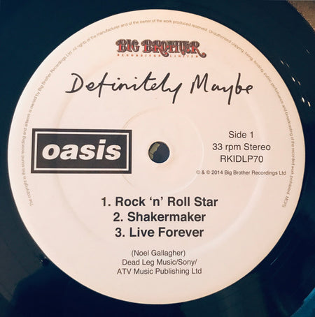 Oasis (2) : Definitely Maybe (2xLP, Album, RE, RM, Hea)
