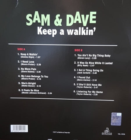 Sam & Dave : Keep a Walkin' (LP, Comp, RE, Unofficial, 180)
