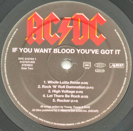 AC/DC : If You Want Blood You've Got It (LP, Album, RE, RM, 180)