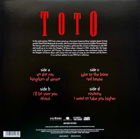 Toto : Live At Montreux 1991 (2xLP, Album, Ltd, RE, 180)