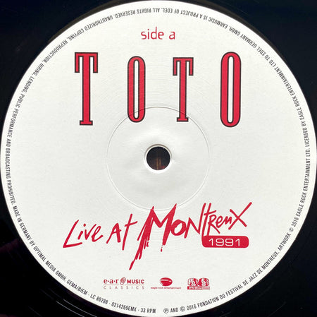 Toto : Live At Montreux 1991 (2xLP, Album, Ltd, RE, 180)