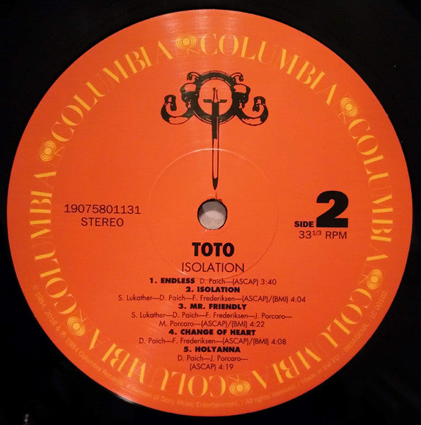 Toto : Isolation (LP, Album, RE, RM)