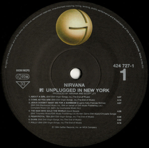 Nirvana : MTV Unplugged In New York (LP, Album, RE)