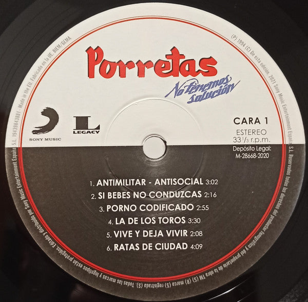 Porretas : No Tenemos Solución (LP, Album, RE)