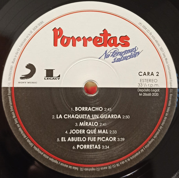 Porretas : No Tenemos Solución (LP, Album, RE)
