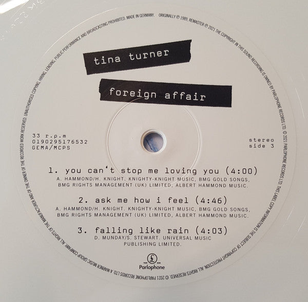 Tina Turner : Foreign Affair (2xLP, Album, RE, RM, Whi)