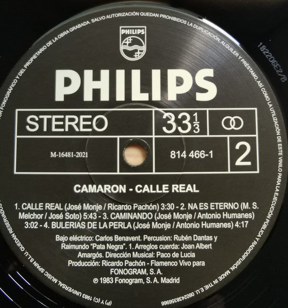 Camaron*, Paco De Lucía y Tomatito : Calle Real (LP, RE, RM)