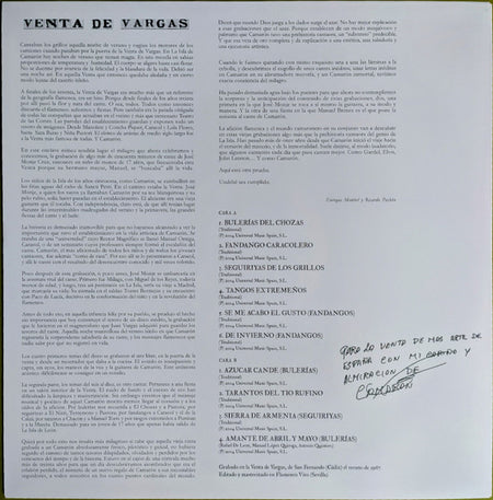 El Camarón De La Isla : Venta de Vargas (LP)