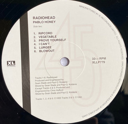 Radiohead : Pablo Honey (LP, Album, RE, RP)