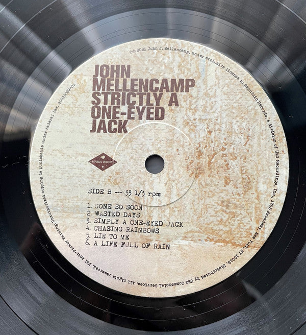 John Mellencamp* : Strictly A One-Eyed Jack (LP, Album, 180)