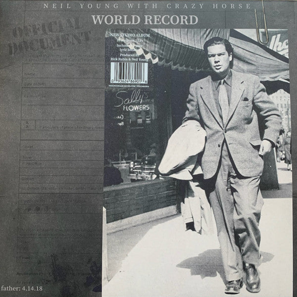 Neil Young With Crazy Horse : World Record (LP + LP, S/Sided, Etch + Album)