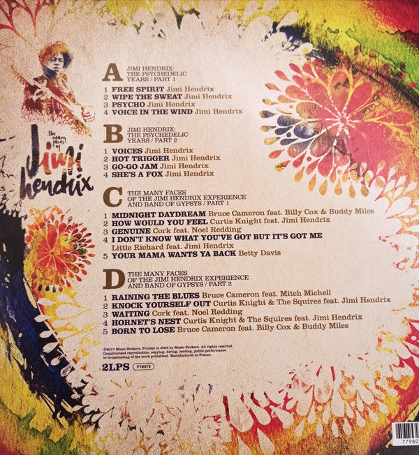 Jimi Hendrix / Various : The Many Faces Of Jimi Hendrix (A Journey Through The Inner World Of Jimi Hendrix) (2xLP, Comp, Yel)