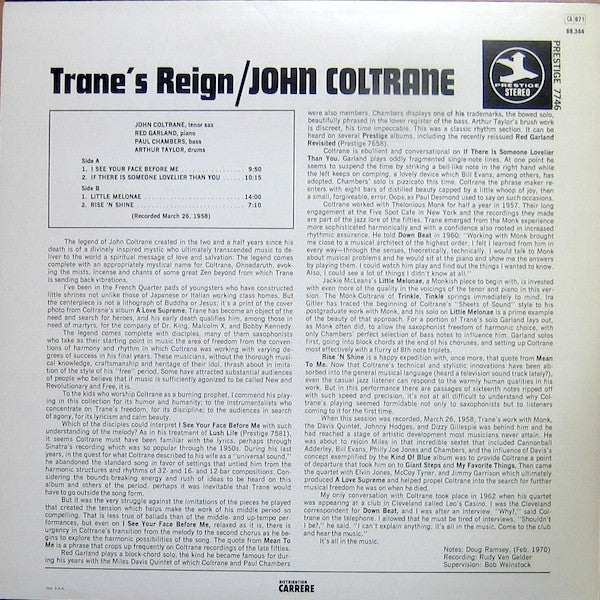 John Coltrane : Trane's Reign (LP, Album, RE, RM)