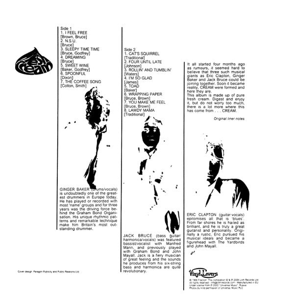 Cream (2) : Fresh Cream (LP, Album, Comp, 180)