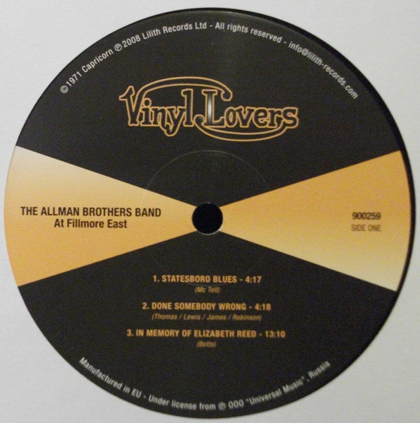 The Allman Brothers Band : The Allman Brothers Band At Fillmore East (2xLP, RE, 180)