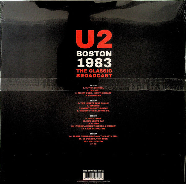 U2 : Boston 1983 - The Classic Broadcast (2xLP, Album, Ltd, Unofficial, Cle)