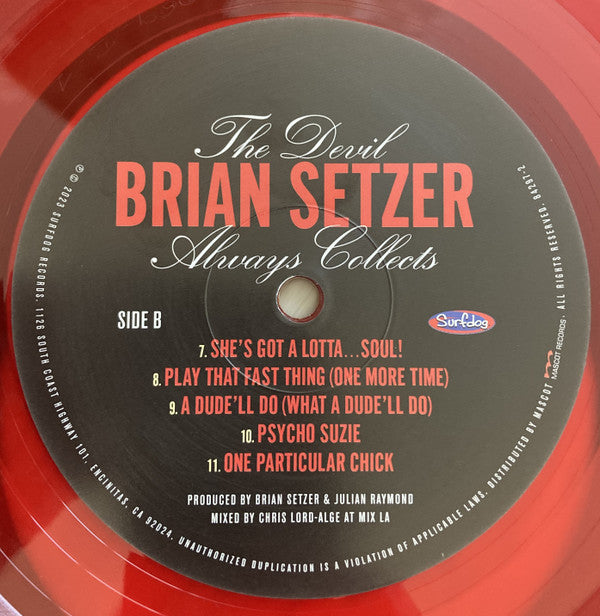 Brian Setzer : The Devil Always Collects (LP, Album, Ltd, Red)