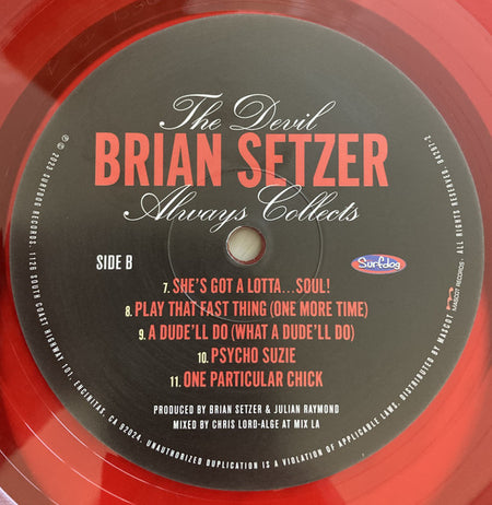 Brian Setzer : The Devil Always Collects (LP, Album, Ltd, Red)