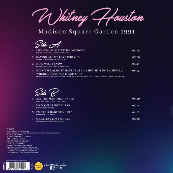Whitney Houston : Madison Square Garden 1991 (LP, Album, Unofficial, 180)