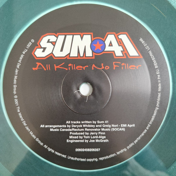 Sum 41 : All Killer No Filler (LP, Album, Ltd, RE, RP, Cok)
