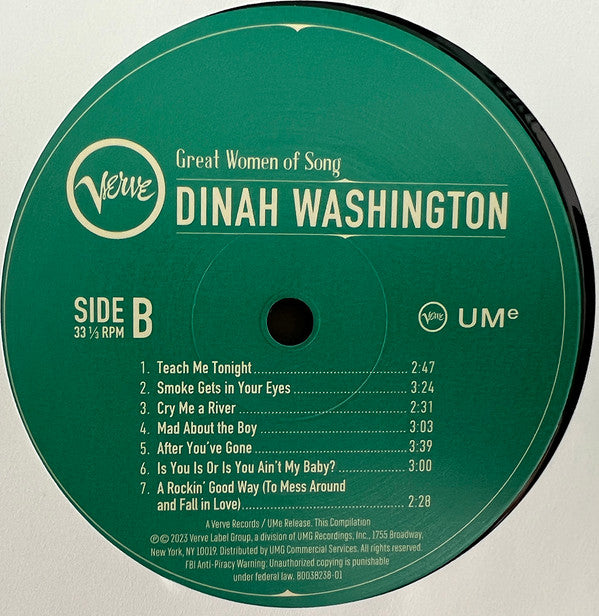 Dinah Washington : Great Women of Song (LP, Comp)