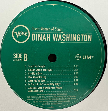 Dinah Washington : Great Women of Song (LP, Comp)