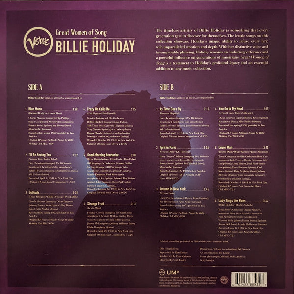 Billie Holiday : Great Women Of Song (LP, Comp, Neo)