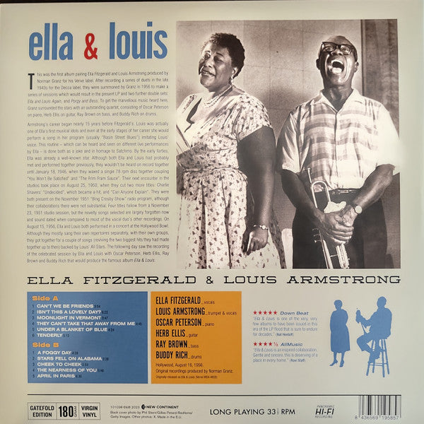 Ella Fitzgerald & Louis Armstrong : Ella & Louis (LP, Album, Mono, RE, 180)