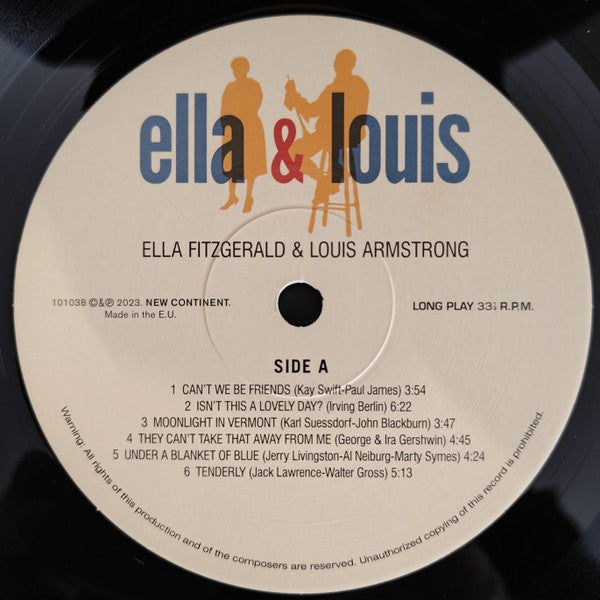 Ella Fitzgerald & Louis Armstrong : Ella & Louis (LP, Album, Mono, RE, 180)