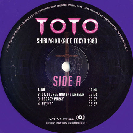 Toto : Shibuya Kokaido Tokyo 1980 (LP, Ltd, Unofficial, Pur)