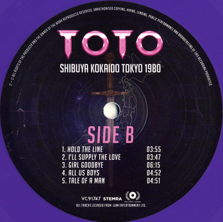Toto : Shibuya Kokaido Tokyo 1980 (LP, Ltd, Unofficial, Pur)
