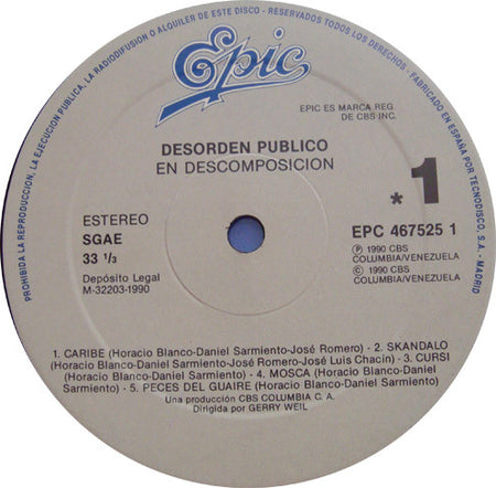 Desorden Público : En Descomposicion (LP, Album)