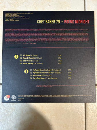 Chet Baker : Round' Midnight 79 (LP, Comp, Ltd, RE)